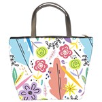 Summer Flowers Spring Background Bucket Bag Back