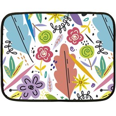 Summer Flowers Spring Background Two Sides Fleece Blanket (mini) by Grandong