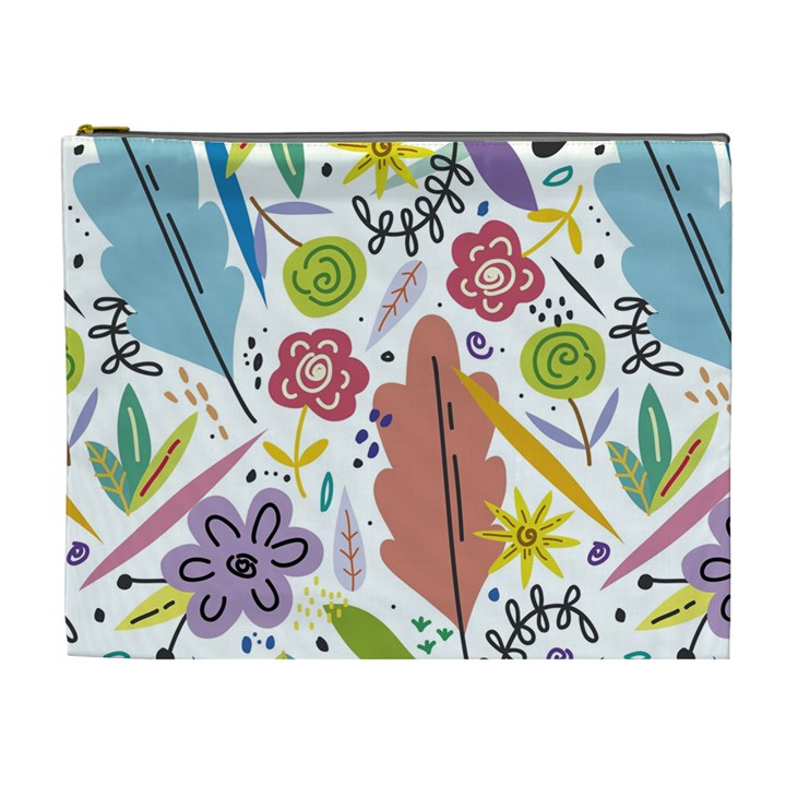 Summer Flowers Spring Background Cosmetic Bag (XL)