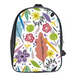 Summer Flowers Spring Background School Bag (Large) Front