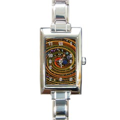 Swirl Vortex Emoji Cyclone Motion Art Rectangle Italian Charm Watch