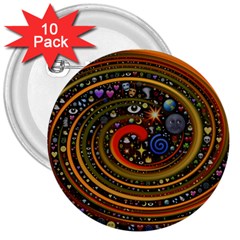 Swirl Vortex Emoji Cyclone Motion Art 3  Buttons (10 Pack)  by Paksenen