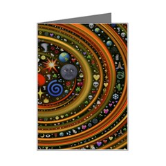 Swirl Vortex Emoji Cyclone Motion Art Mini Greeting Card by Paksenen