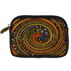 Swirl Vortex Emoji Cyclone Motion Art Digital Camera Leather Case by Paksenen