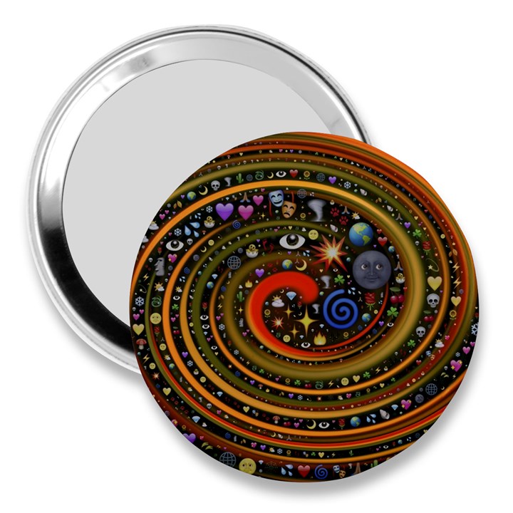 Swirl Vortex Emoji Cyclone Motion Art 3  Handbag Mirrors