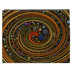 Swirl Vortex Emoji Cyclone Motion Art Cosmetic Bag (xxxl)