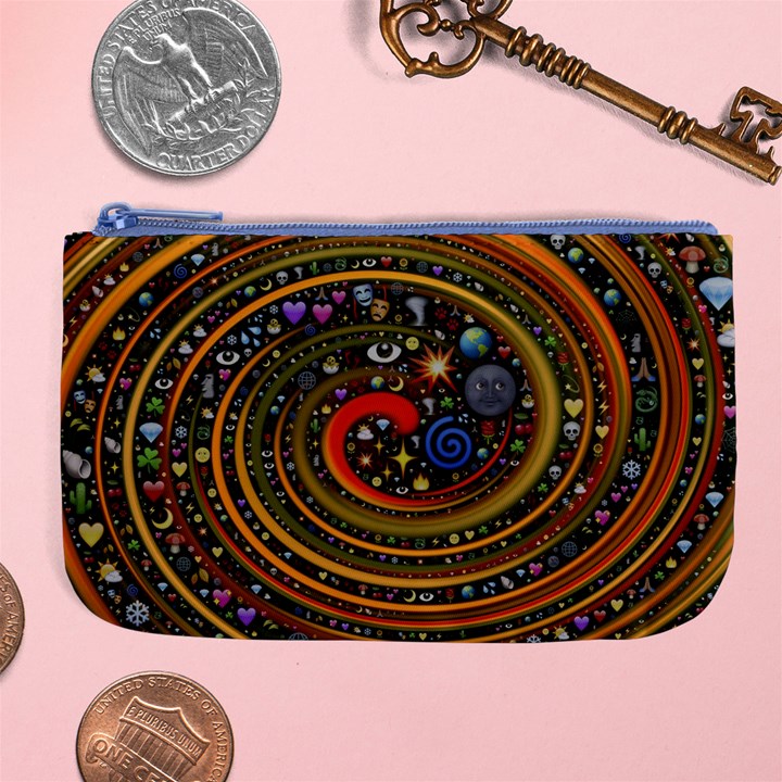 Swirl Vortex Emoji Cyclone Motion Art Large Coin Purse