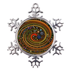 Swirl Vortex Emoji Cyclone Motion Art Metal Large Snowflake Ornament by Paksenen