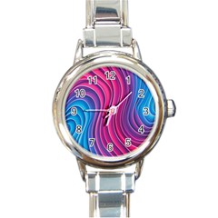 Spiral Swirl Pattern Light Circle Round Italian Charm Watch by Ndabl3x