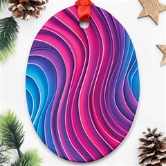 Spiral Swirl Pattern Light Circle Ornament (oval)