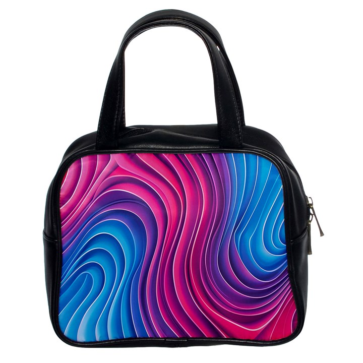 Spiral Swirl Pattern Light Circle Classic Handbag (Two Sides)