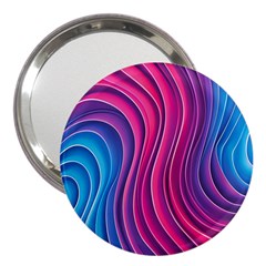 Spiral Swirl Pattern Light Circle 3  Handbag Mirrors by Ndabl3x