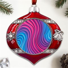 Spiral Swirl Pattern Light Circle Metal Snowflake And Bell Red Ornament