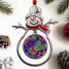 Illustration Graphics Art Metal Snowman Ornament