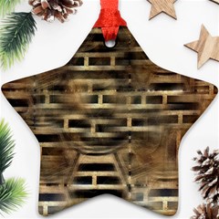 Textures Brown Wood Ornament (star) by anzea