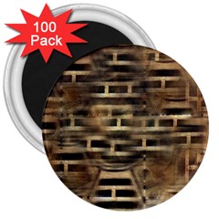 Textures Brown Wood 3  Magnets (100 Pack) by anzea