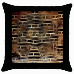 Textures Brown Wood Throw Pillow Case (black) by anzea