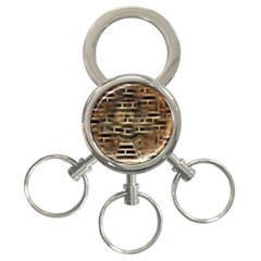 Textures Brown Wood 3-ring Key Chain by anzea