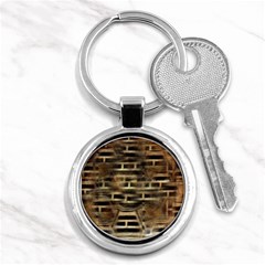 Textures Brown Wood Key Chain (round) by anzea