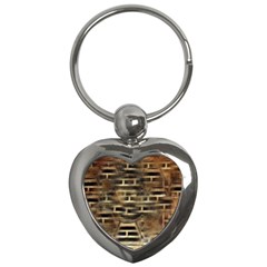 Textures Brown Wood Key Chain (heart) by anzea