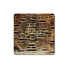 Textures Brown Wood Square Magnet