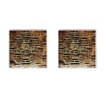 Textures Brown Wood Cufflinks (Square) Front(Pair)