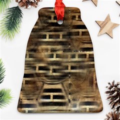 Textures Brown Wood Bell Ornament (two Sides)