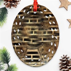 Textures Brown Wood Oval Filigree Ornament (two Sides)