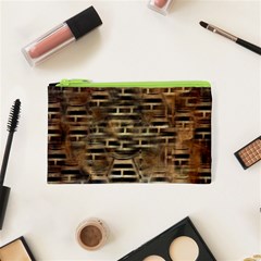 Textures Brown Wood Cosmetic Bag (xs) by anzea