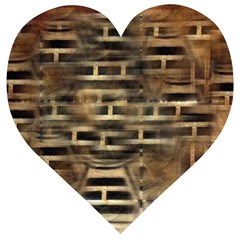 Textures Brown Wood Wooden Puzzle Heart by anzea