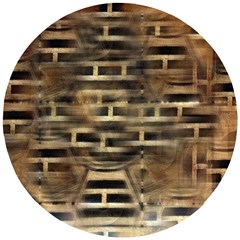 Textures Brown Wood Wooden Puzzle Round by anzea