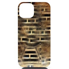 Textures Brown Wood Iphone 14 Black Uv Print Case by anzea