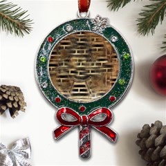 Textures Brown Wood Metal X mas Lollipop With Crystal Ornament by anzea