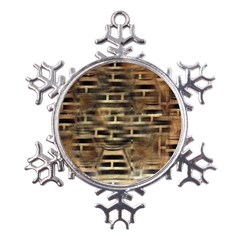 Textures Brown Wood Metal Large Snowflake Ornament