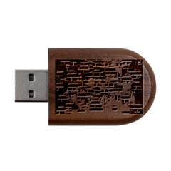 Textures Brown Wood Wood Oval Usb Flash Drive by anzea