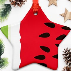 Watermelon Black Green Melon Red Ornament (star)