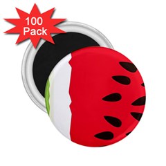 Watermelon Black Green Melon Red 2 25  Magnets (100 Pack)  by Cemarart