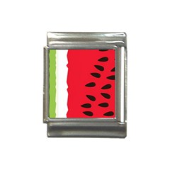 Watermelon Black Green Melon Red Italian Charm (13mm) by Cemarart