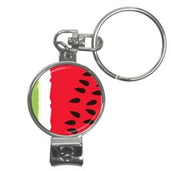 Watermelon Black Green Melon Red Nail Clippers Key Chain by Cemarart