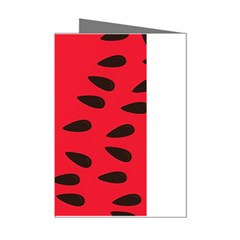 Watermelon Black Green Melon Red Mini Greeting Cards (pkg Of 8)