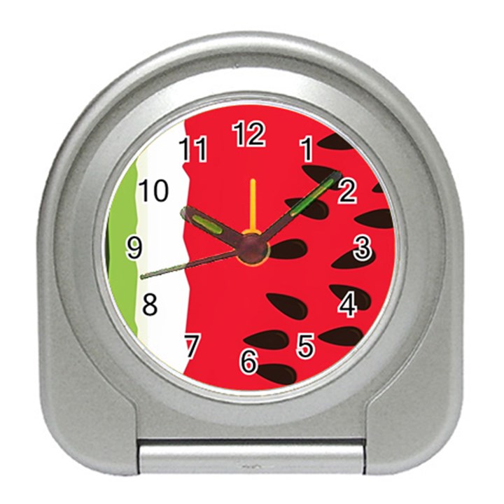 Watermelon Black Green Melon Red Travel Alarm Clock