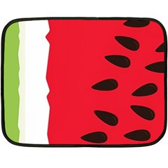 Watermelon Black Green Melon Red Fleece Blanket (mini) by Cemarart