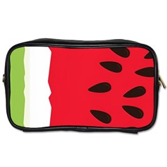 Watermelon Black Green Melon Red Toiletries Bag (two Sides) by Cemarart