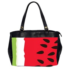 Watermelon Black Green Melon Red Oversize Office Handbag (2 Sides) by Cemarart