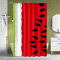 Watermelon Black Green Melon Red Shower Curtain 48  X 72  (small)  by Cemarart