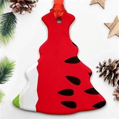 Watermelon Black Green Melon Red Christmas Tree Ornament (two Sides)