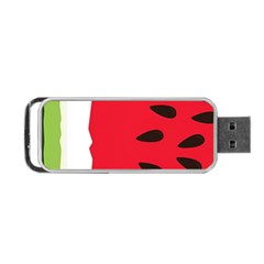 Watermelon Black Green Melon Red Portable Usb Flash (one Side) by Cemarart