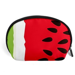 Watermelon Black Green Melon Red Accessory Pouch (large) by Cemarart