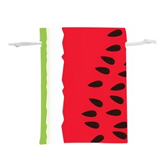 Watermelon Black Green Melon Red Lightweight Drawstring Pouch (l) by Cemarart