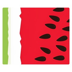 Watermelon Black Green Melon Red Premium Plush Fleece Blanket (small)